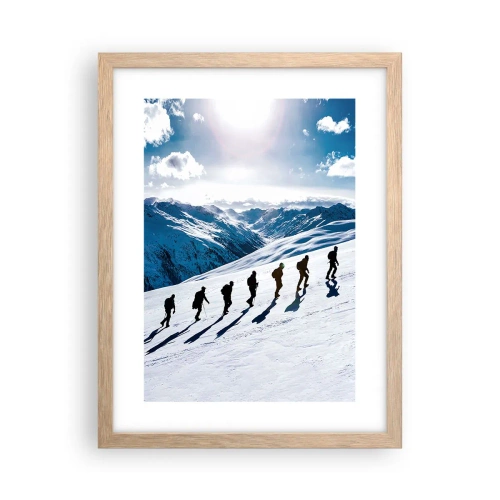 Plakat i ramme af lyst egetræ - Det vindende hold - 30x40 cm