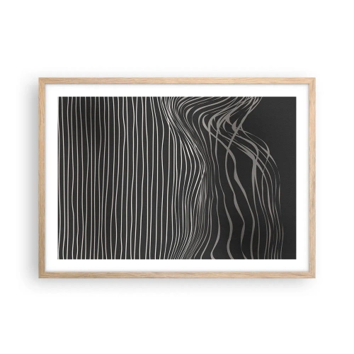 Plakat i ramme af lyst egetræ - Rytme og accent - 70x50 cm