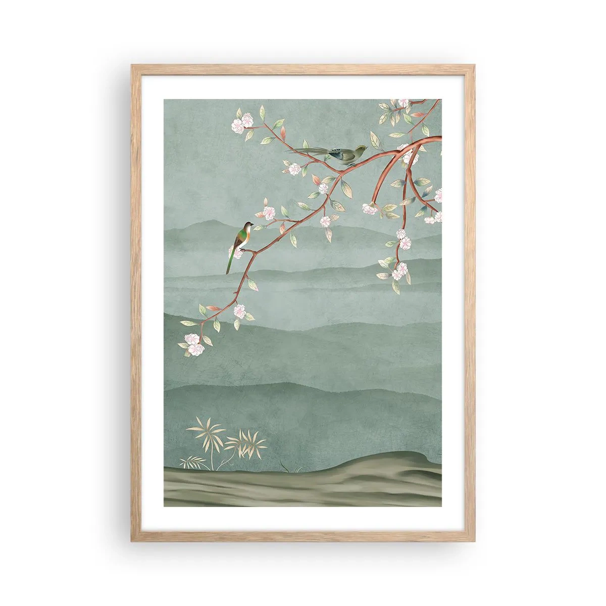 Plakat i ramme af lyst egetræ - Forår, ah, det er dig - 50x70 cm