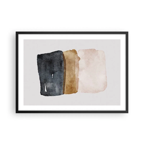Plakat i sort ramme - Sammensætning af jordfarver - 70x50 cm