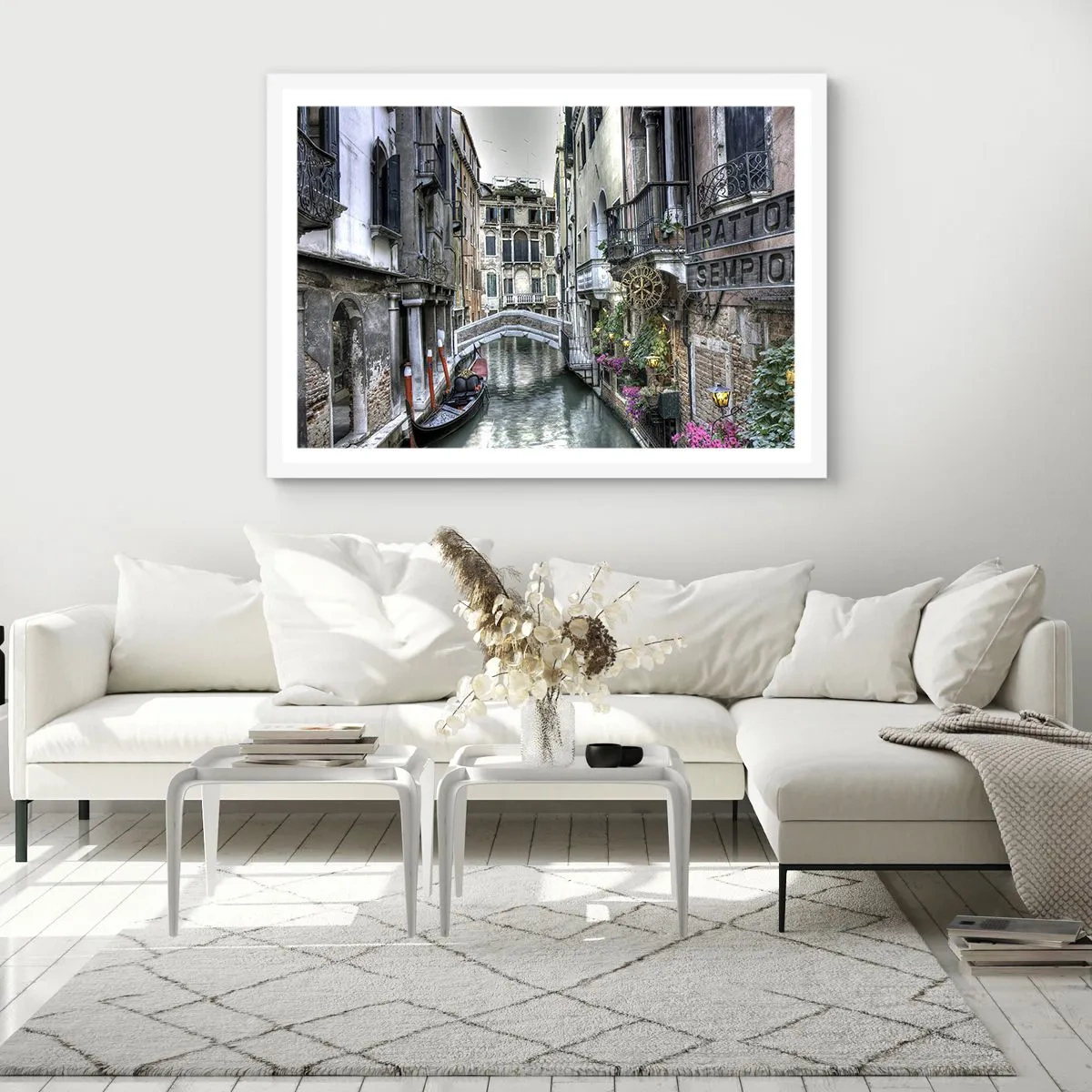 Plakat i hvid ramme - I århundreder i tavs drømmeri - 100x70 cm