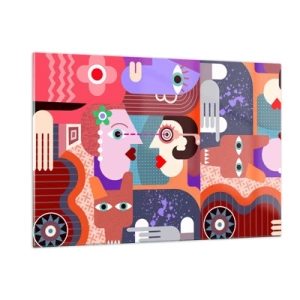 Billede på glas - Øje mod øje - 120x80 cm