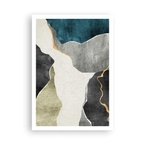 Plakat - Mosaikkomposition med en streng af guld - 70x100 cm