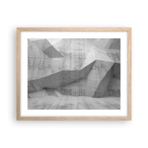 Plakat i ramme af lyst egetræ - En ægte udfordring - 50x40 cm