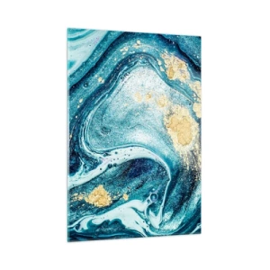 Billede på glas - Blå boblebad - 50x70 cm