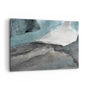 Lærredstryk - Billede på lærred - Abstraktion: klipper og is - 120x80 cm