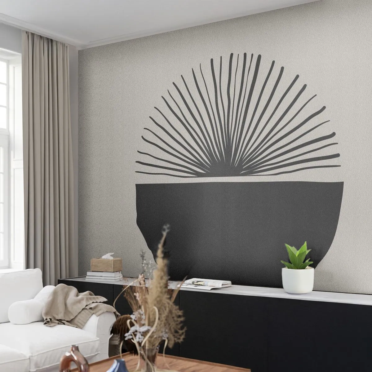Fototapet Standard Eco - En vifte af muligheder - Boho, Minimalistisk, Skitse - 350x256 cm