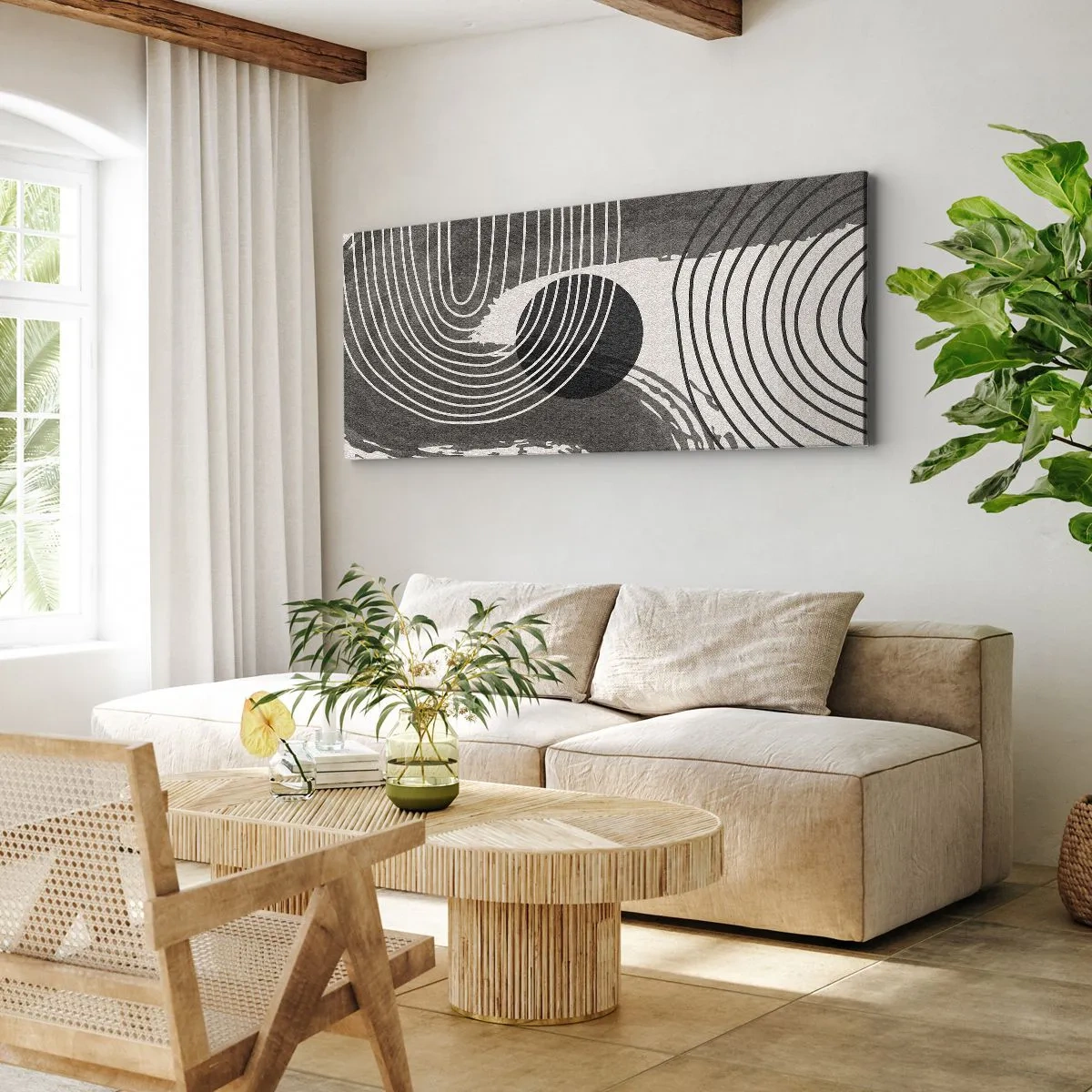 Lærredstryk - Billede på lærred - Oval vinder - 100x40 cm