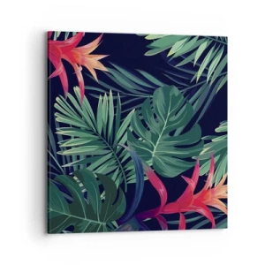 Lærredstryk - Billede på lærred - Brænd i grønt - 70x70 cm
