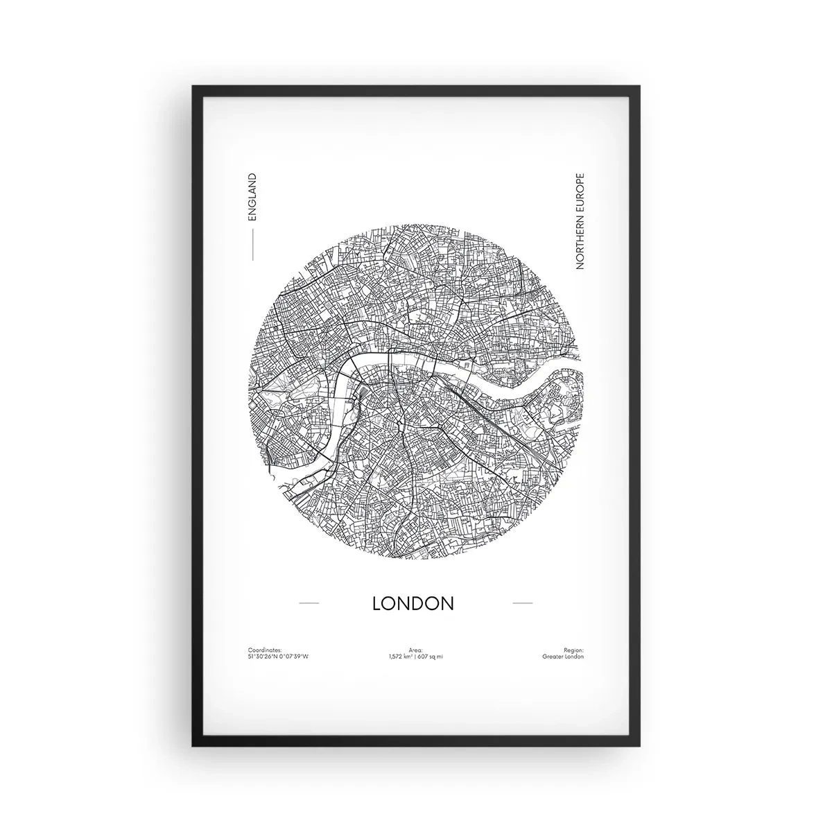 Plakat i sort ramme - Londons anatomi - 61x91 cm