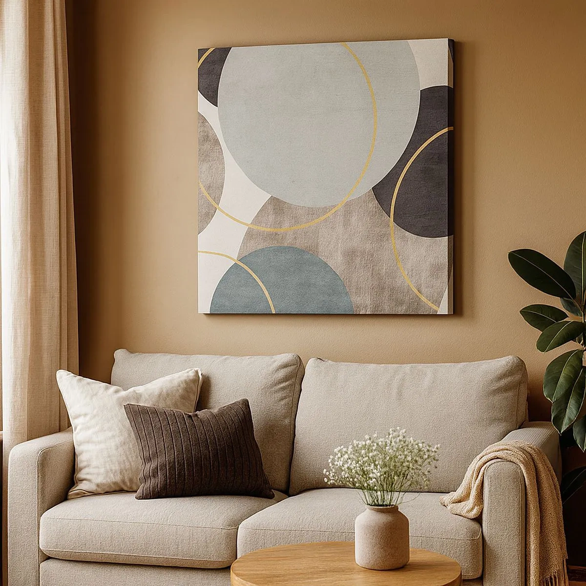 Lærredstryk - Billede på lærred - Hjul efter hjul - 30x30 cm