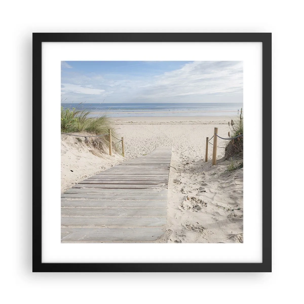 Plakat i sort ramme - Ud over horisonten - 40x40 cm