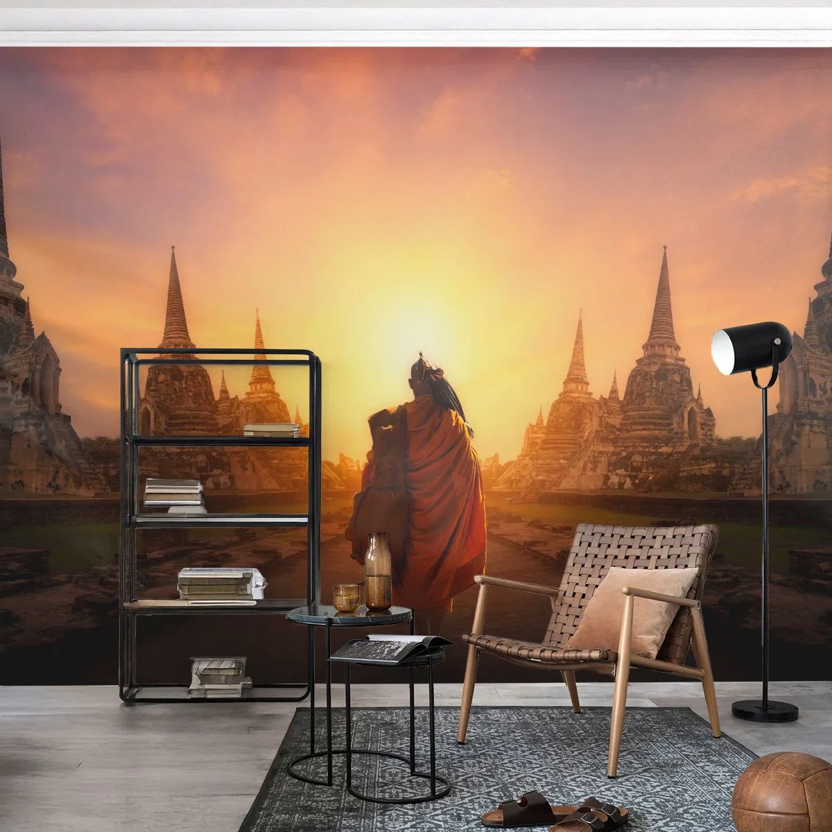 Fototapet Premium Sand - I fred for evigt - Thailand, buddhisme, Tempel - 100x70 cm