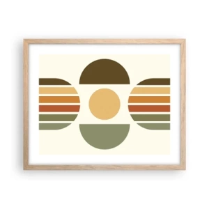 Plakat i ramme af lyst egetræ - I jordfarver - 50x40 cm