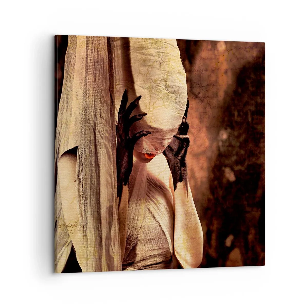 Lærredstryk - Billede på lærred - Mellem godt og ondt - 50x50 cm