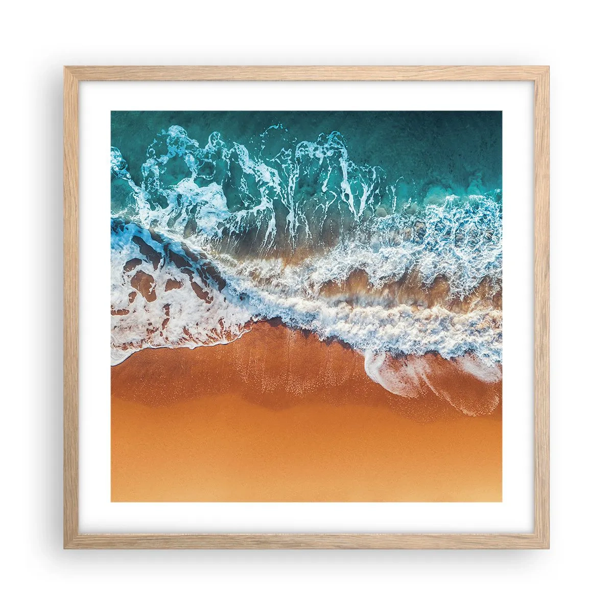 Plakat i ramme af lyst egetræ - Altid i tandem - 50x50 cm