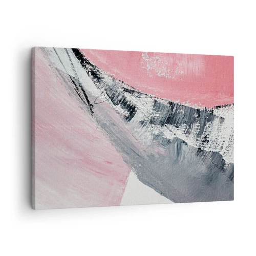 Lærredstryk - Billede på lærred - En abstrakt komposition i nuancer af lyserød og grå. - 70x50cm - Matchende sammensætning - Moderne vægdekoration til stue og soveværelse ARTTOR
