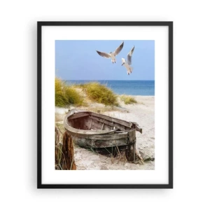 Plakat i sort ramme - Badet i vinden - 40x50 cm