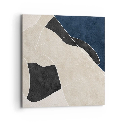 Lærredstryk - Billede på lærred - Abstrakt komposition - kontrast af farver - 70x70 cm