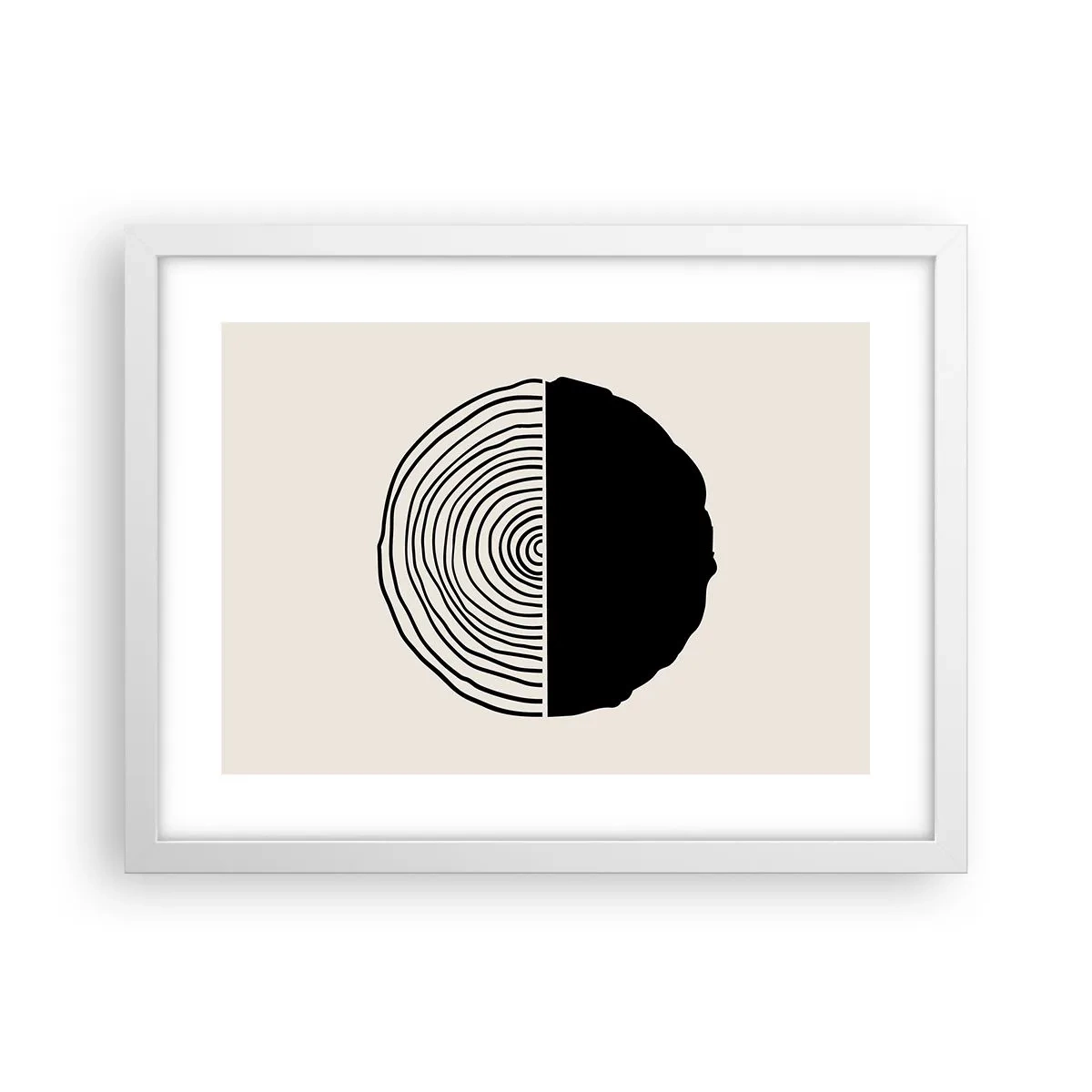 Plakat i hvid ramme - Halvt og halvt - 40x30 cm