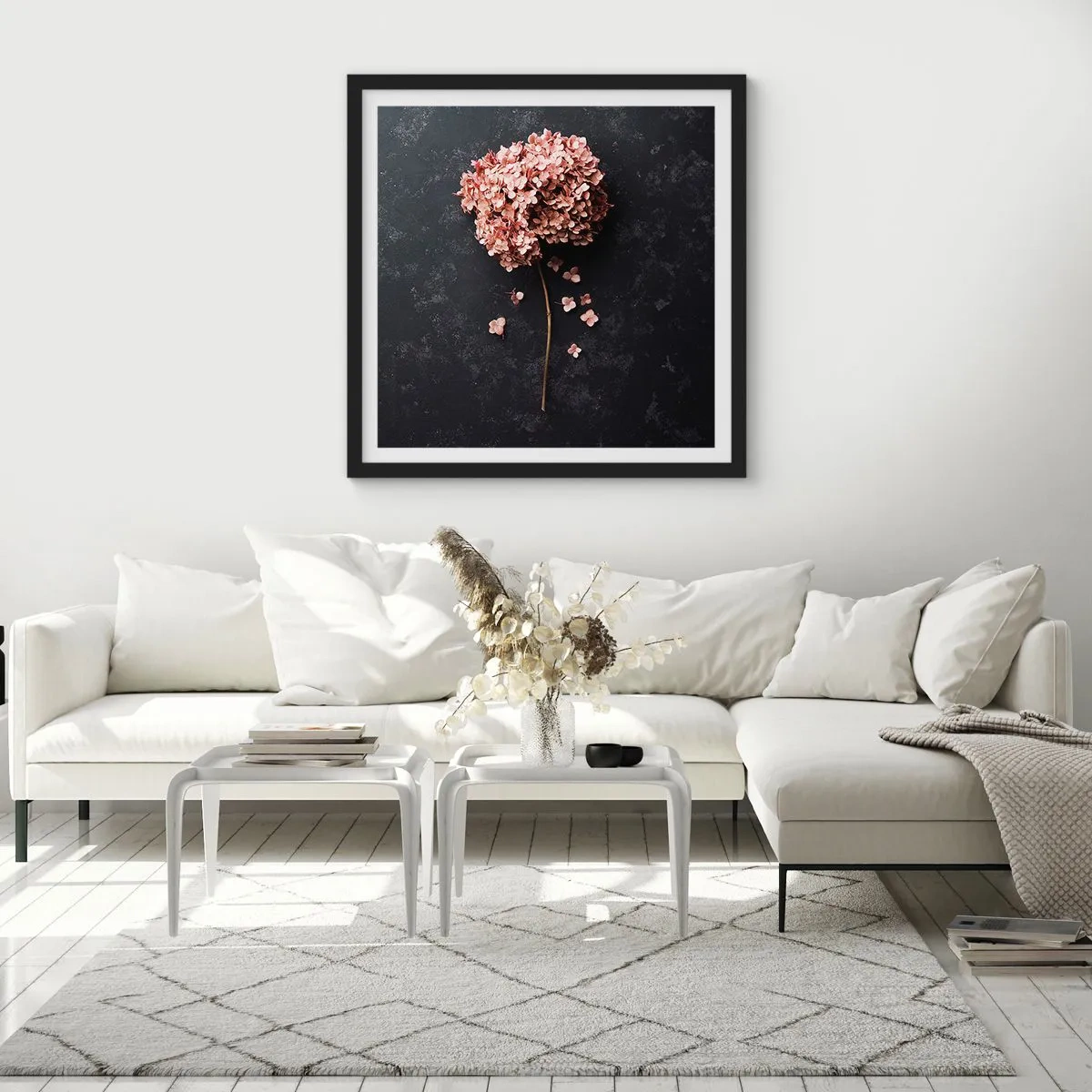 Plakat i sort ramme - Et virkelig romantisk tegn - 40x40 cm