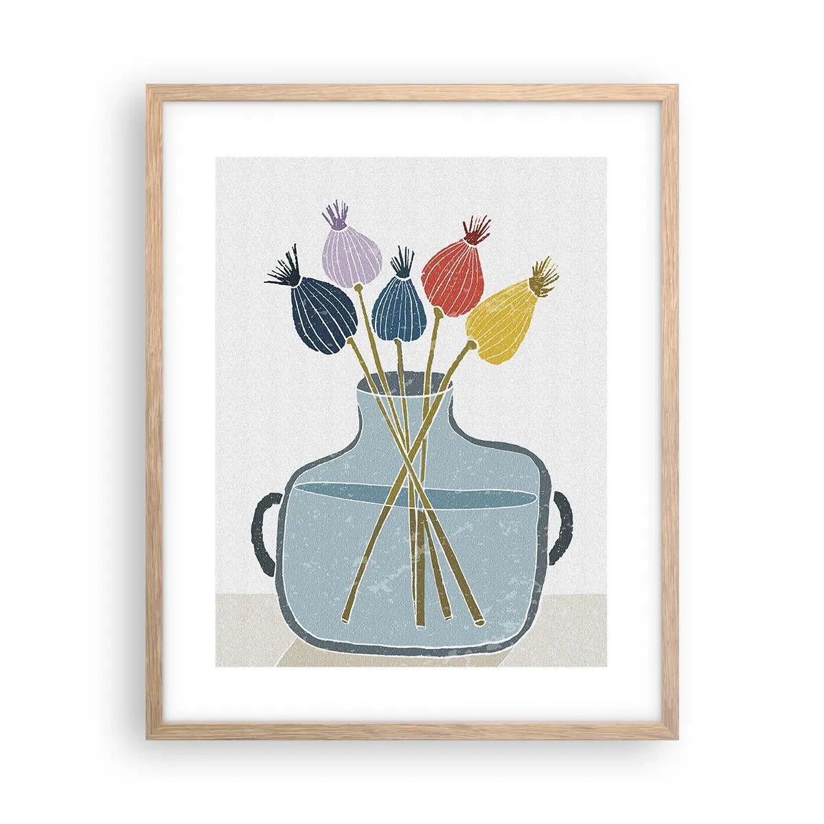 Plakat i ramme af lyst egetræ - Som et valmuefrø - 40x50 cm