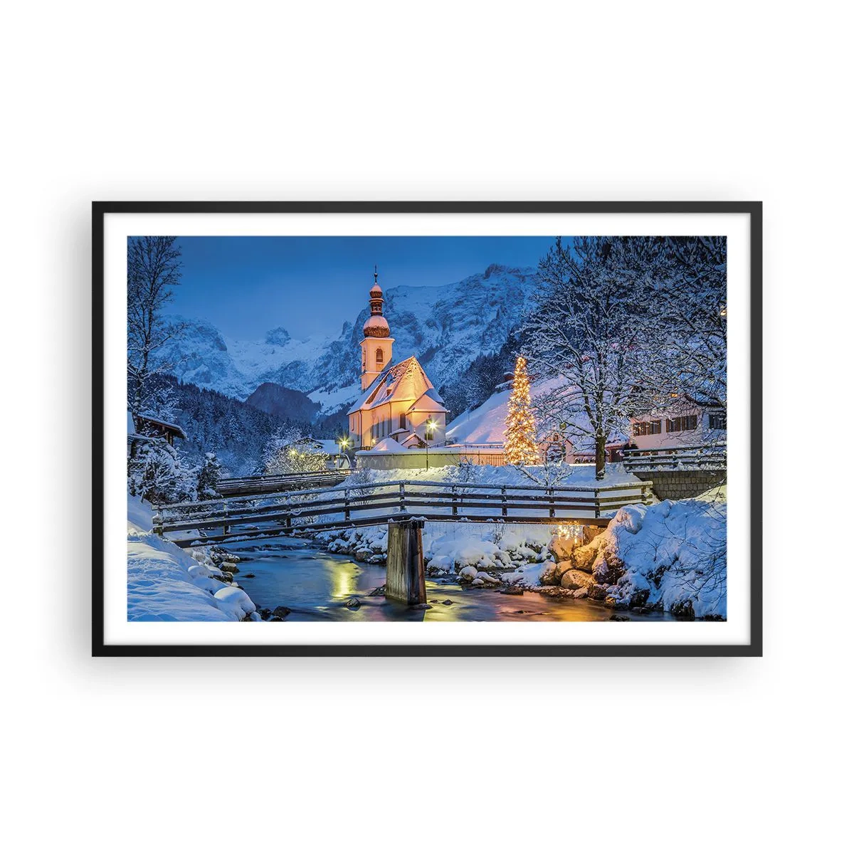 Plakat i sort ramme - Julens ånd - 91x61 cm