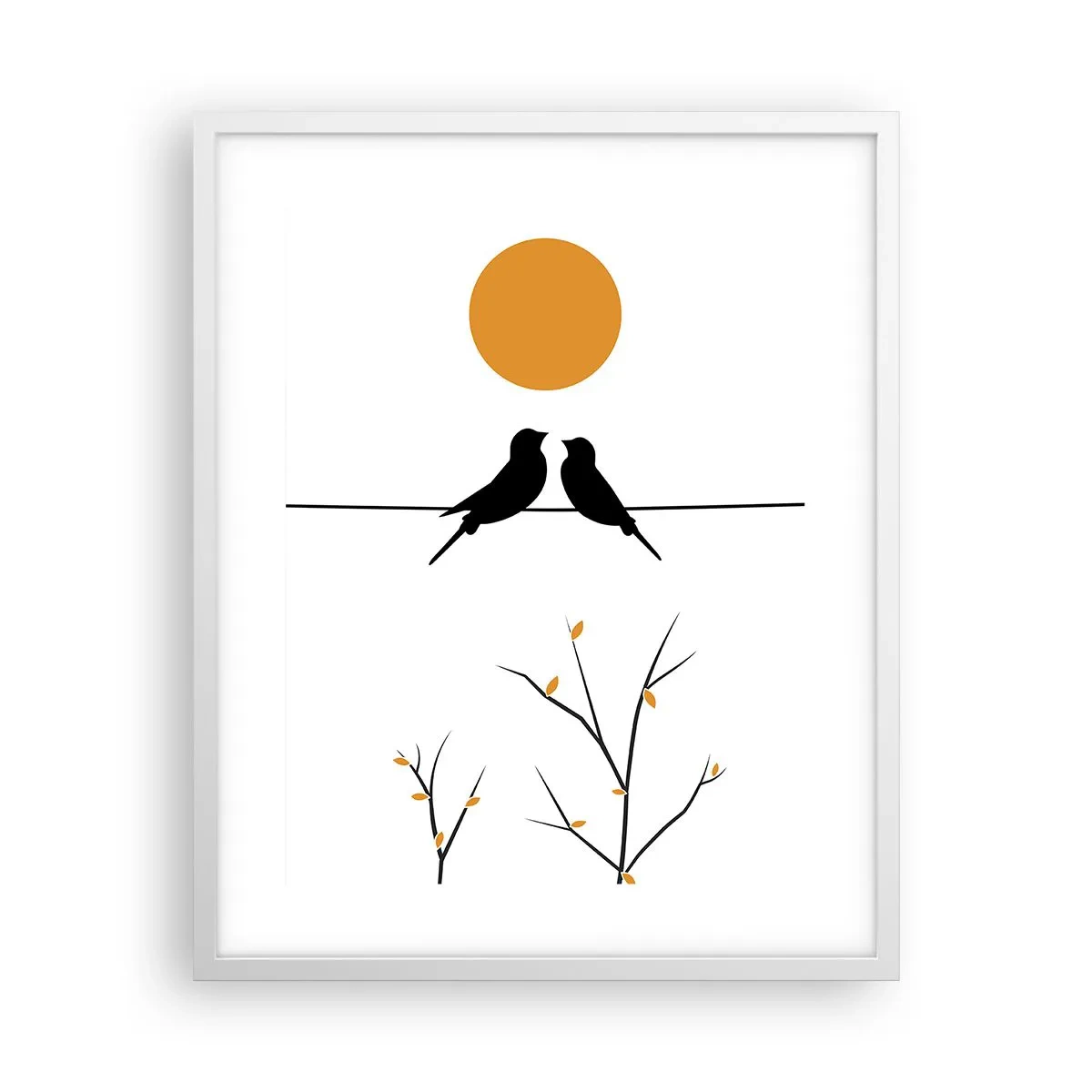 Plakat i hvid ramme - Nattergal - 40x50 cm