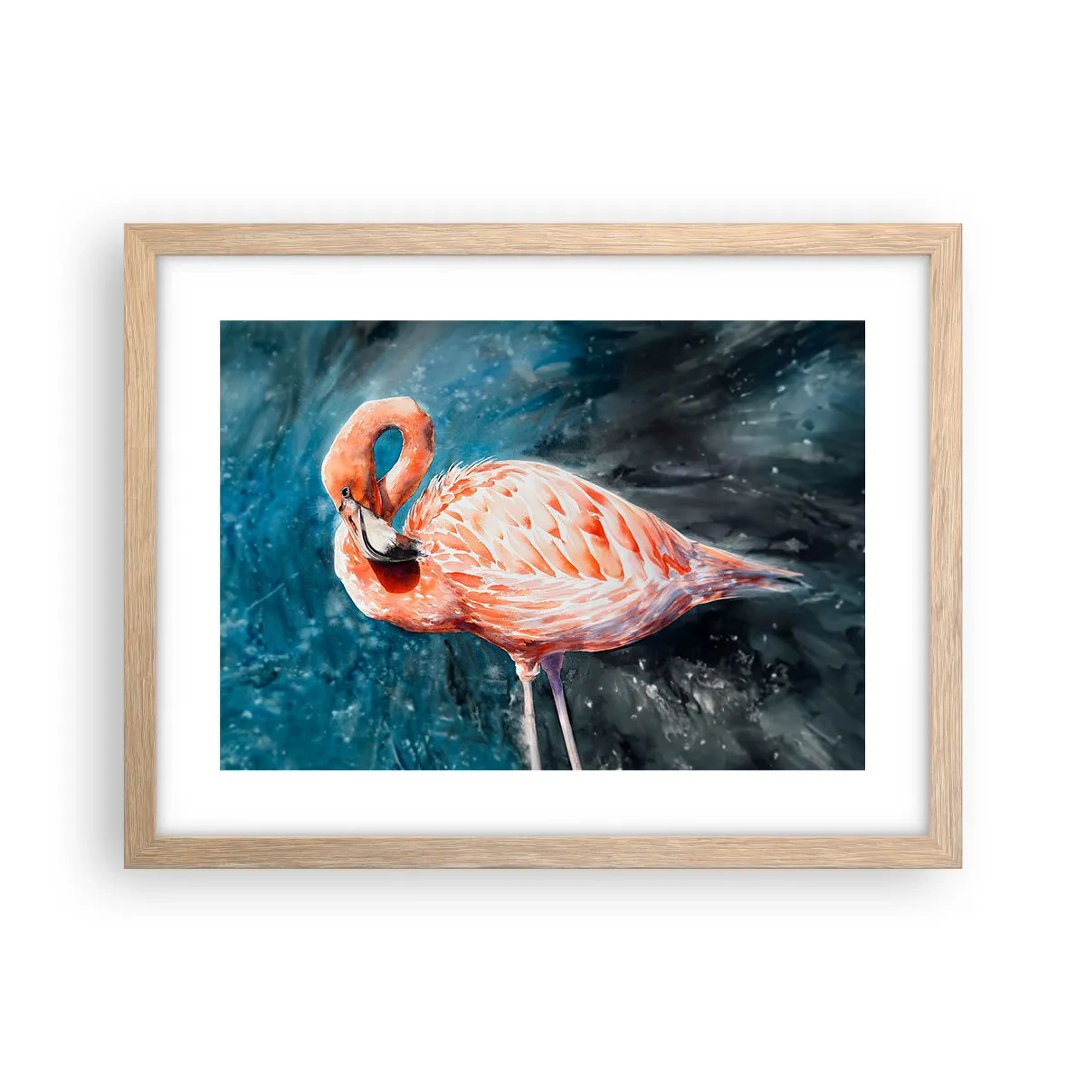 Plakat i ramme af lyst egetræ - Dekorativ af natur - 40x30 cm