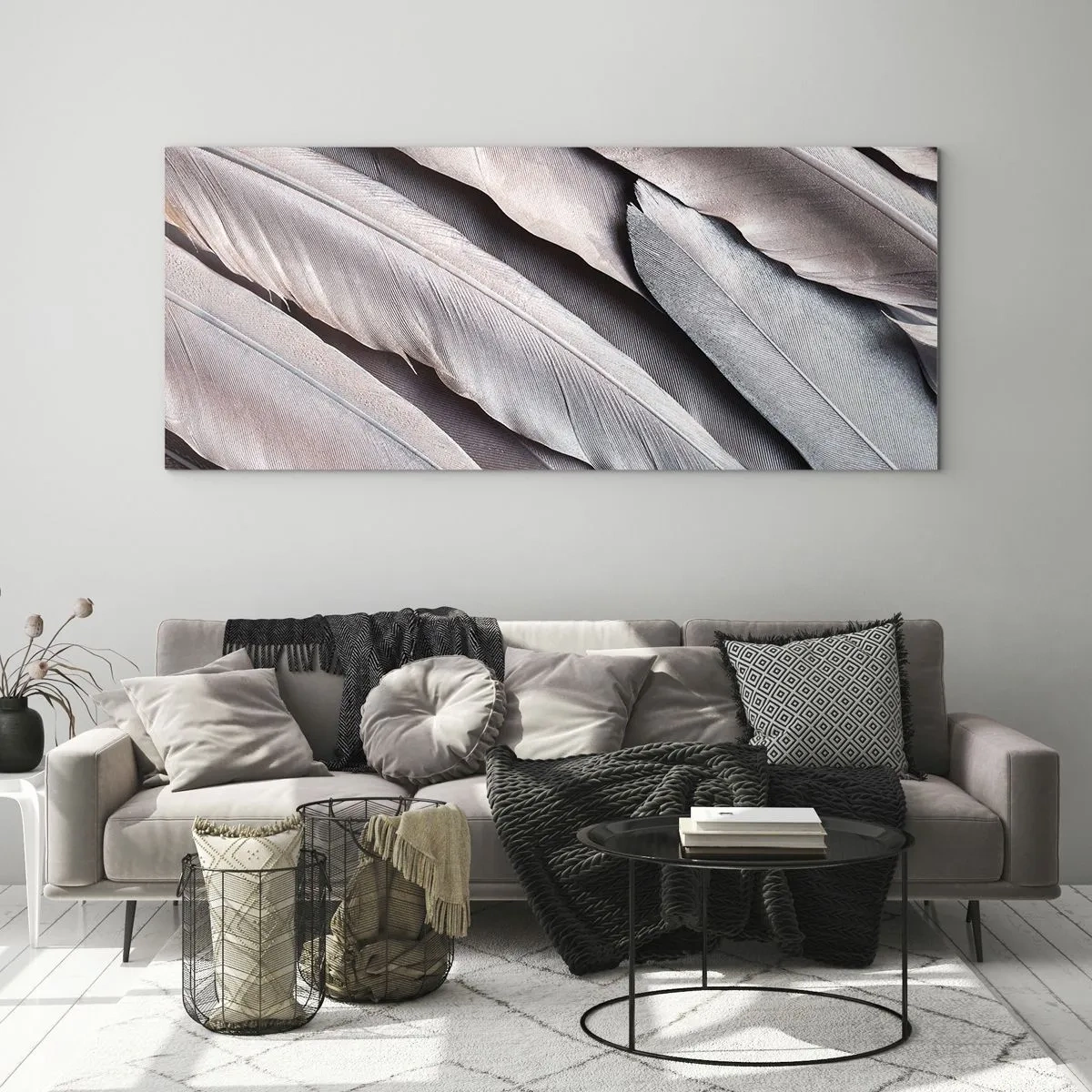 Billede på glas - I lyserødt sølv - 120x50 cm