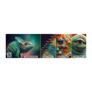 Prøve Fototapet Selvklæbende Deluxe Sticker - Kan du se mig? Ikke godt... - Kamæleon, Dyr, Krybdyr - 100x30 cm