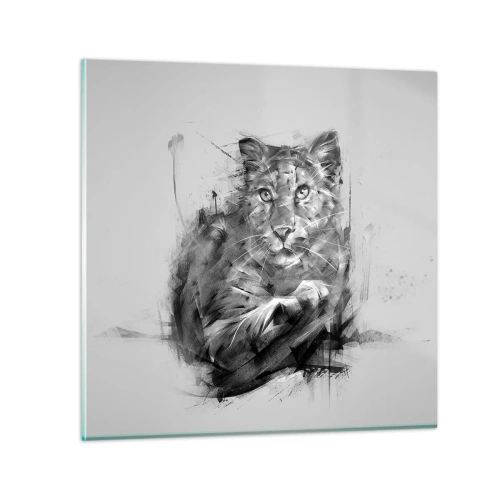 Billede på glas - Ja, jeg lytter godt efter - 70x70 cm