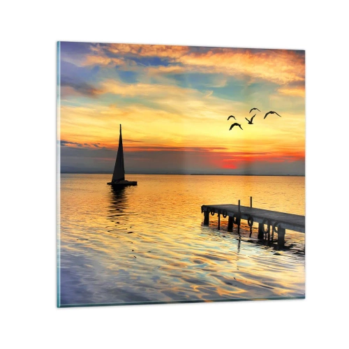 Billede på glas - Returnering om aftenen - 70x70 cm