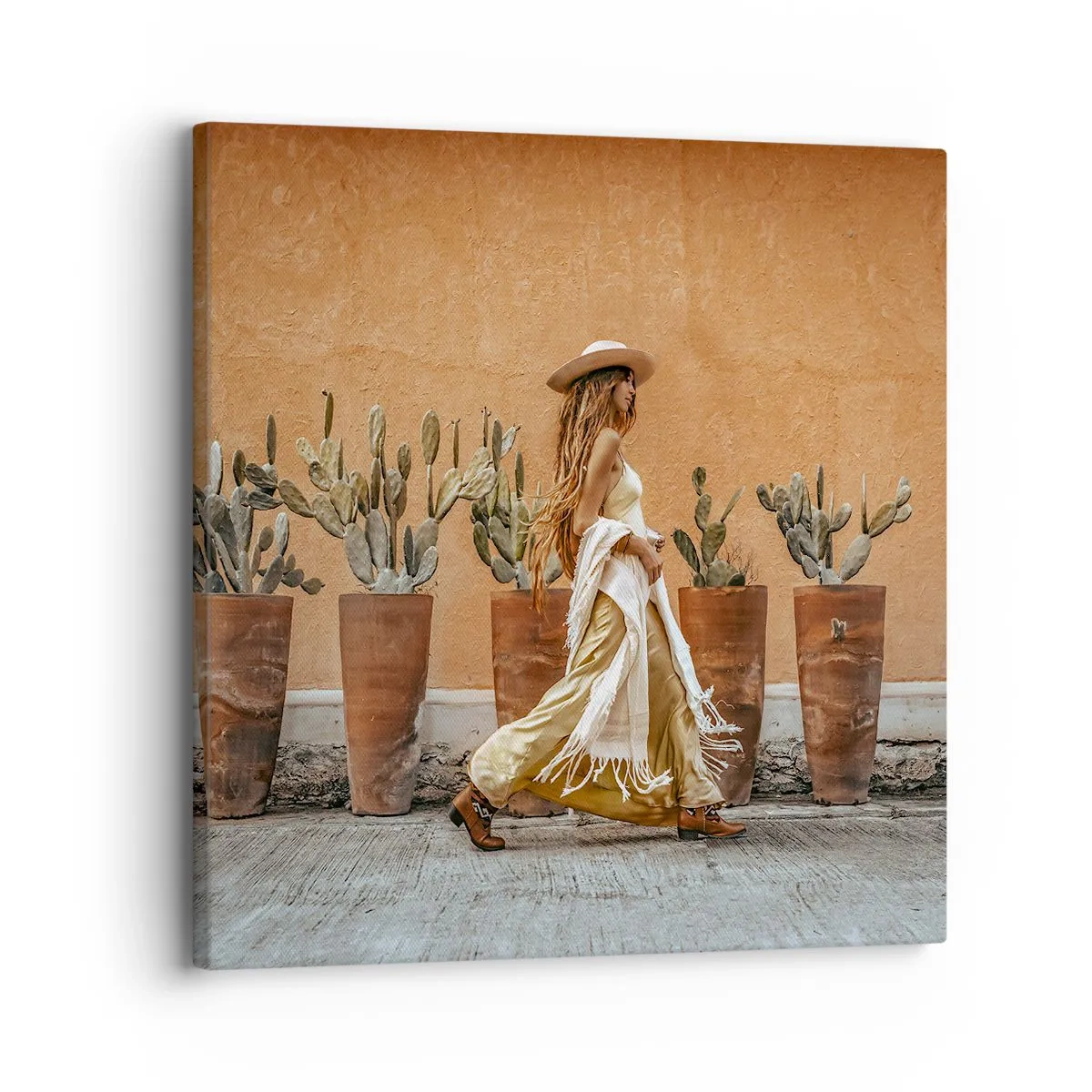 Lærredstryk - Billede på lærred - I en hippieagtig stil - 30x30 cm