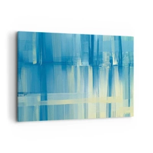 Lærredstryk - Billede på lærred - Komposition i turkis - 120x80 cm