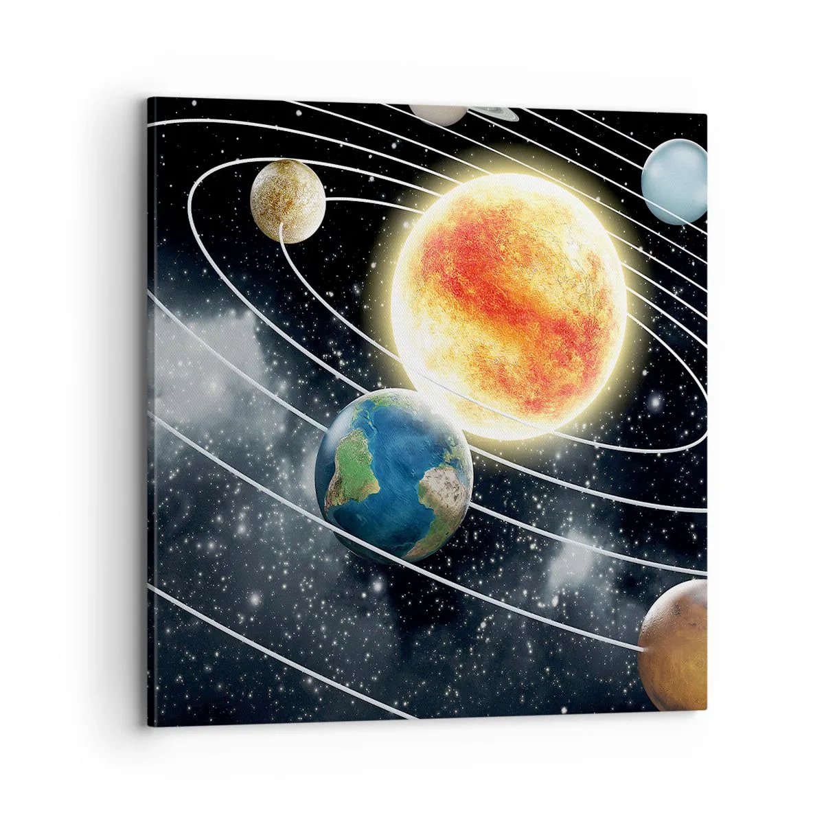 Lærredstryk - Billede på lærred - Kosmisk dans - 70x70 cm
