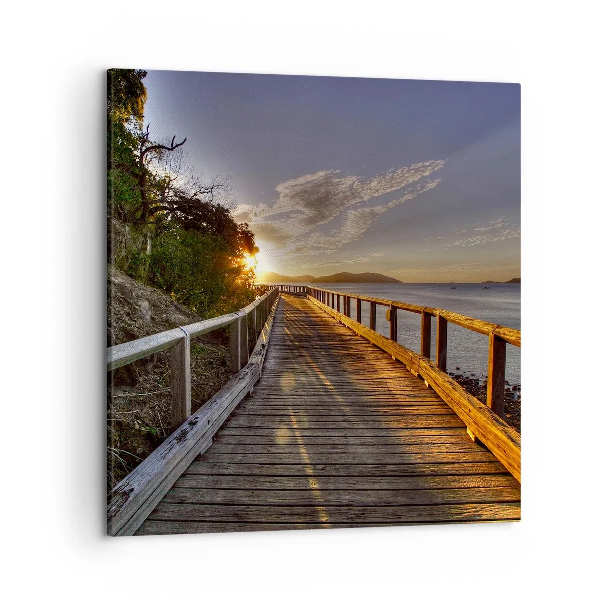 Lærredstryk - Billede på lærred - Gå, bliv ved med at gå mod solen - 50x50 cm