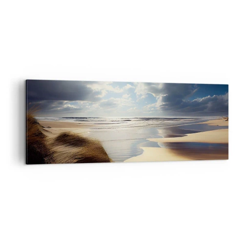 Lærredstryk - Billede på lærred - Strand, vild strand - 140x50 cm