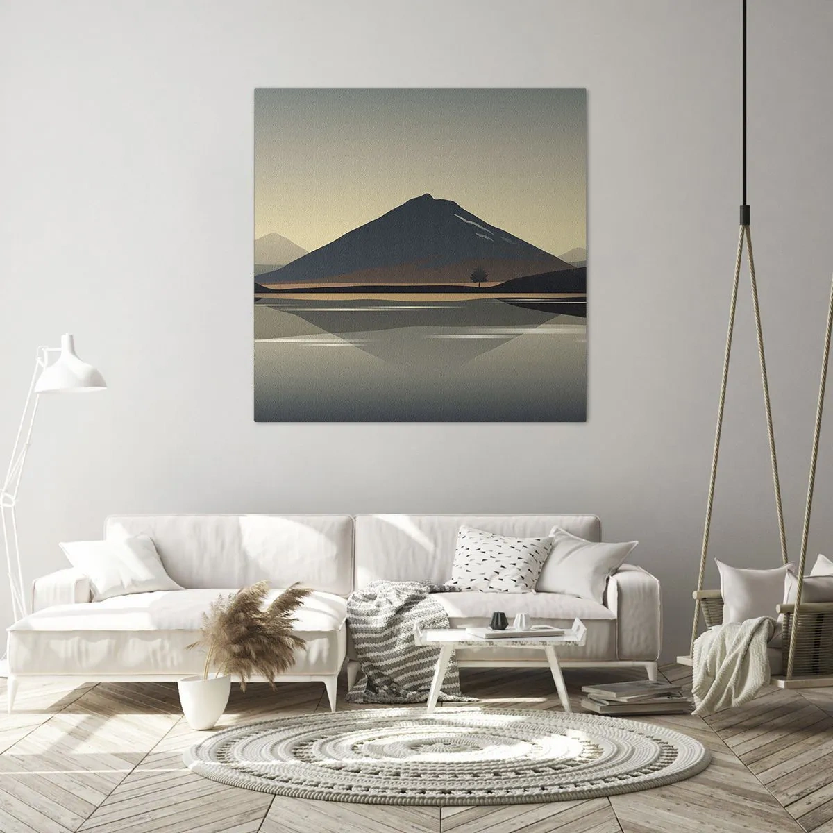 Lærredstryk - Billede på lærred - Spejlrefleksion - 50x50 cm