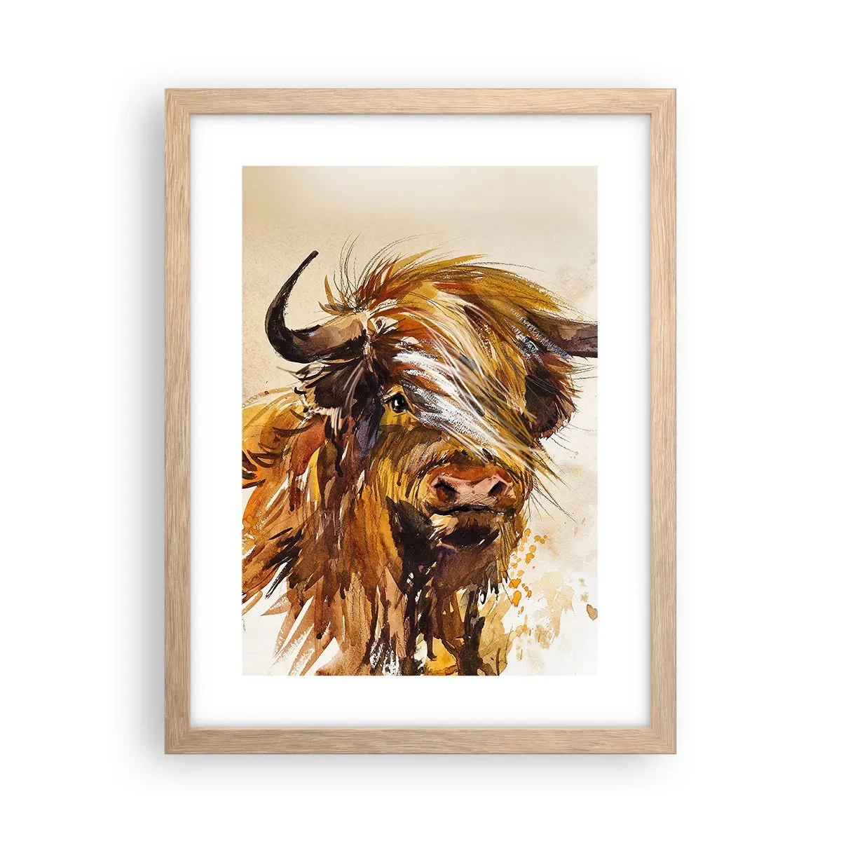 Plakat i ramme af lyst egetræ - Jægerens stolthed - 30x40 cm