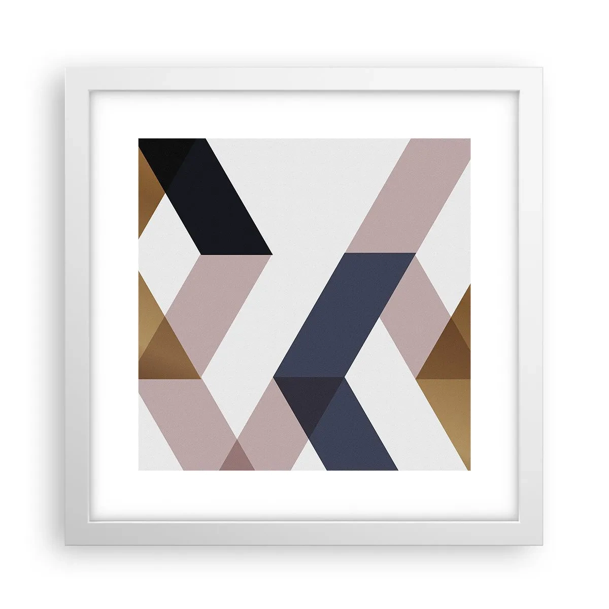 Plakat i hvid ramme - Planer og vinkler - 30x30 cm