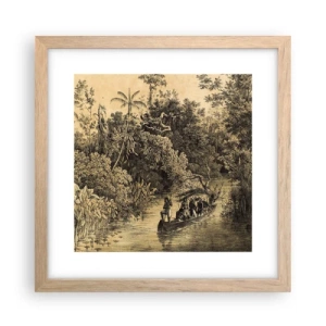 Plakat i ramme af lyst egetræ - Rejsen til kilden - 30x30 cm