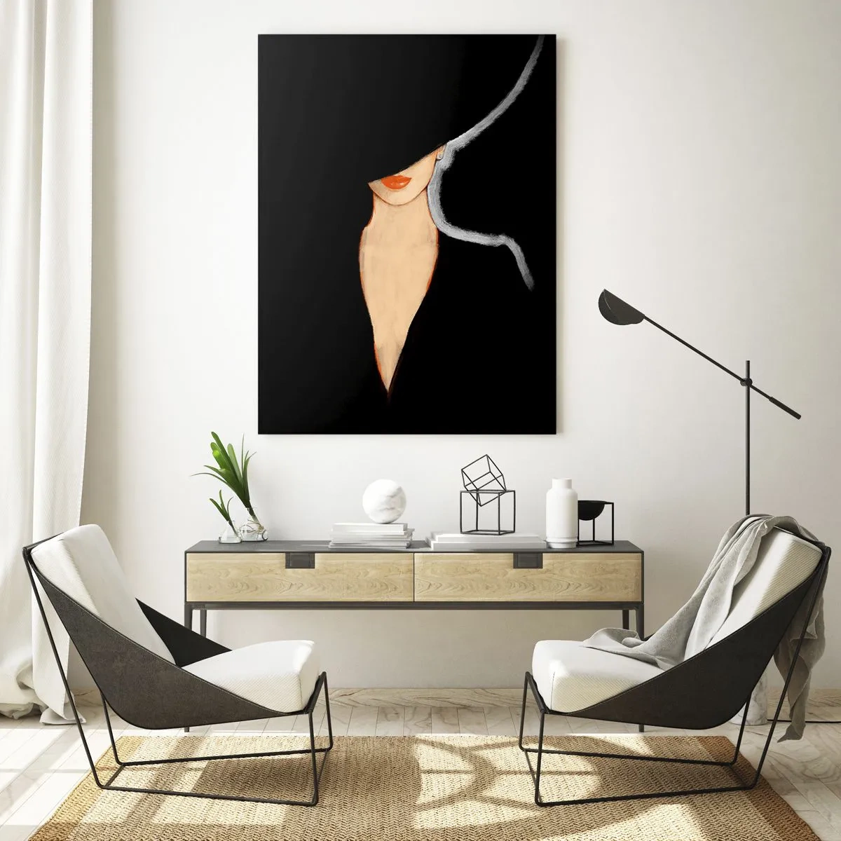 Billede på glas - Elegance og stil - 50x70 cm