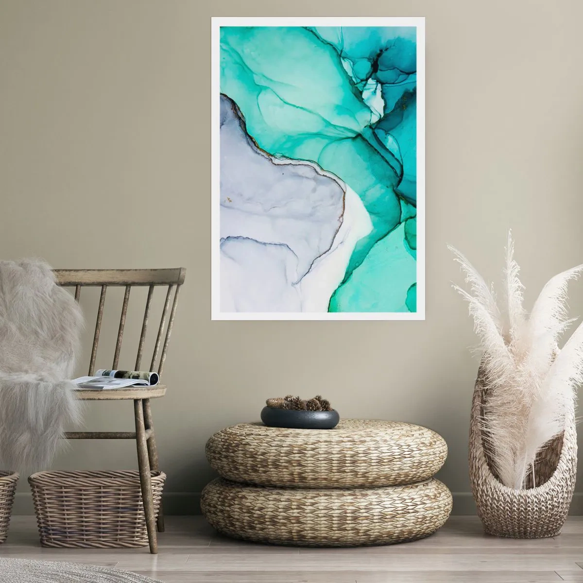 Plakat - Undersøgelse i turkis - 70x100 cm