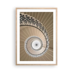 Plakat i ramme af lyst egetræ - I midten af en skal - 50x70 cm