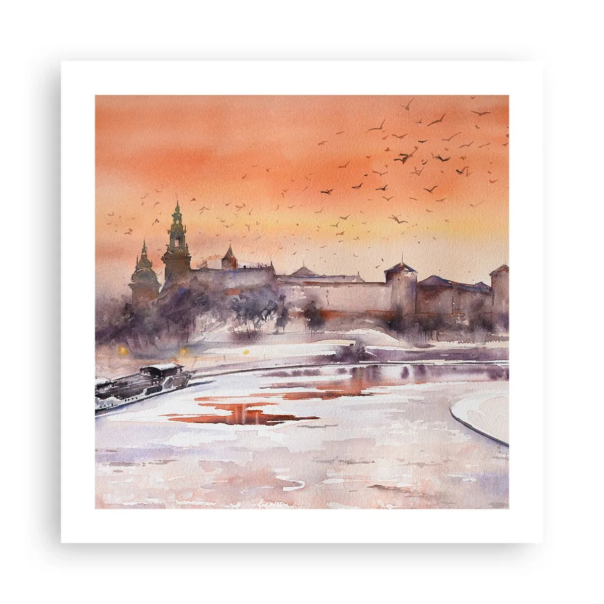 Plakat - Kongelig solnedgang - 50x50 cm