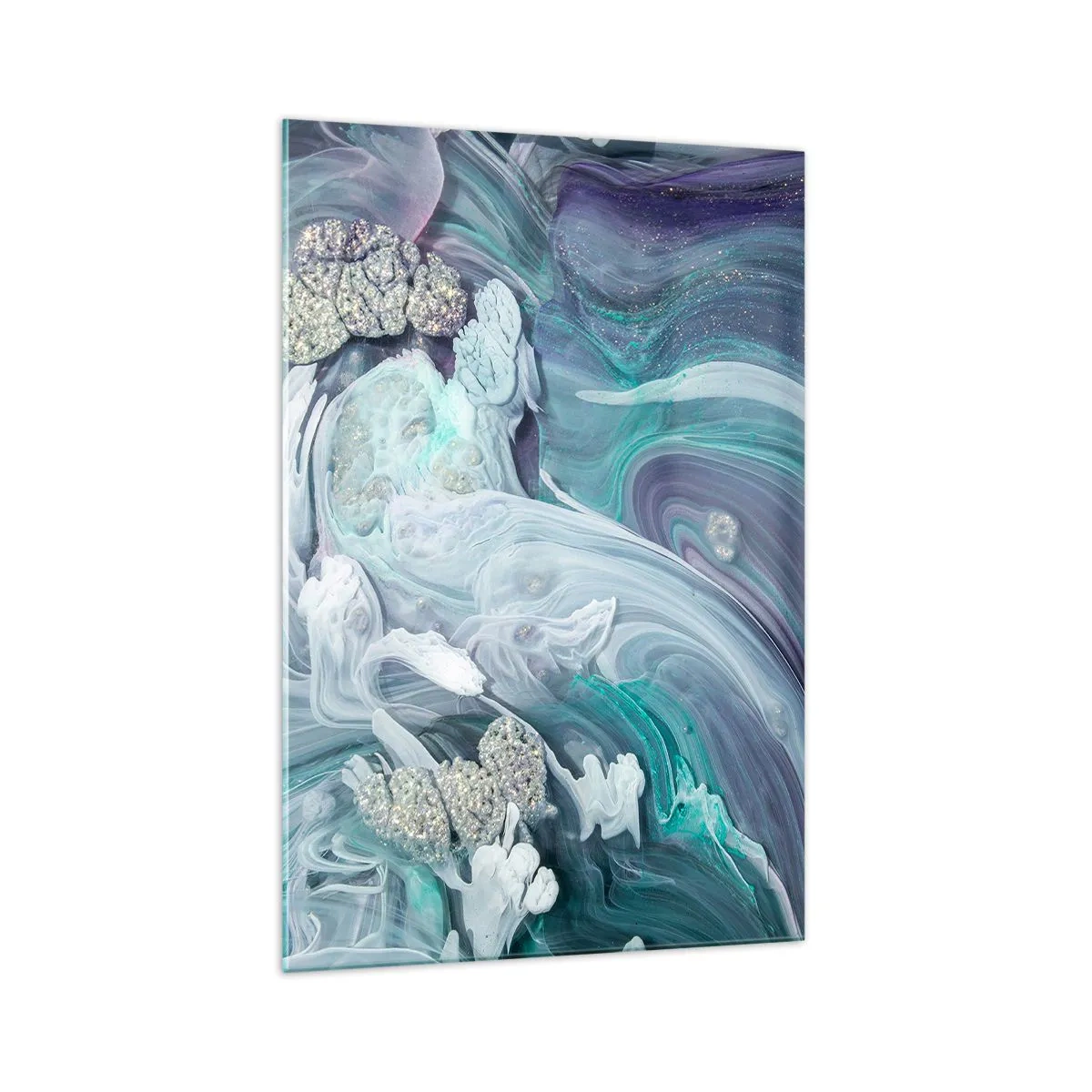 Billede på glas - Strømme af blå - 70x100 cm