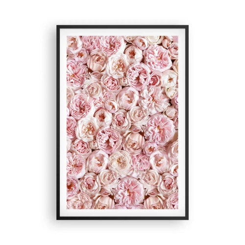 Plakat i sort ramme - Overstrøet med roser - 61x91 cm