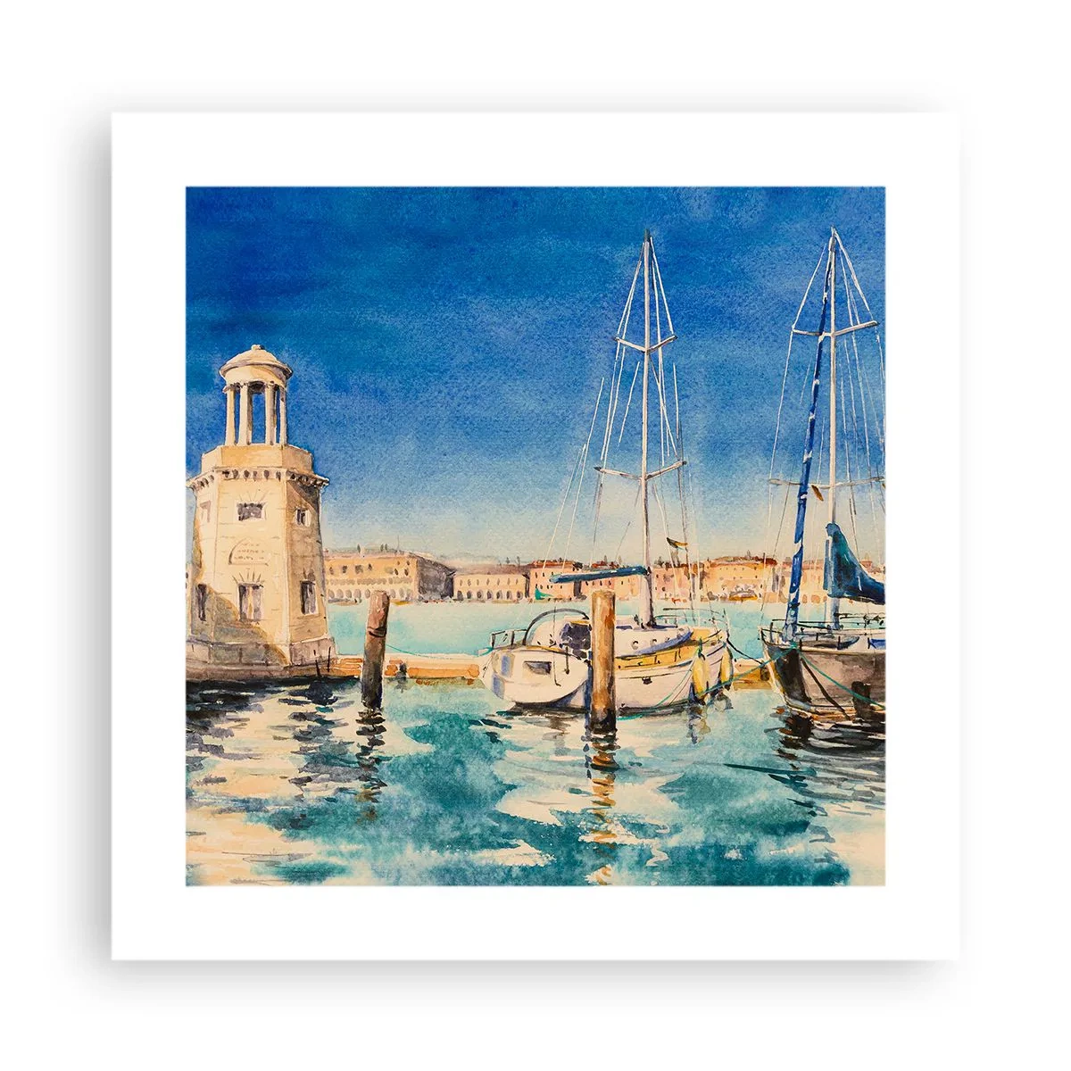Plakat - Solrig lagune - 40x40 cm