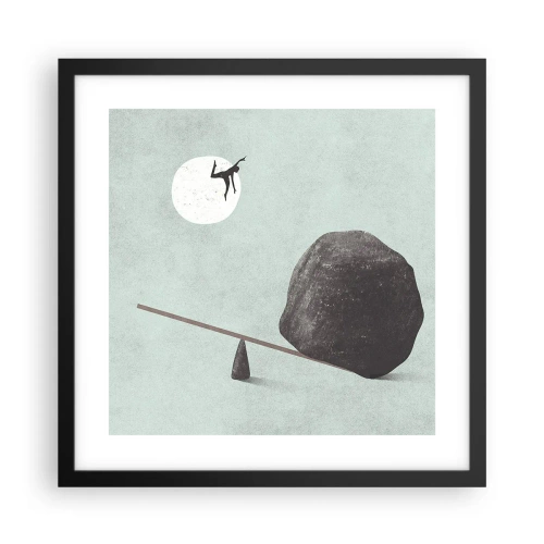 Plakat i sort ramme - En drøm går i opfyldelse - 40x40 cm